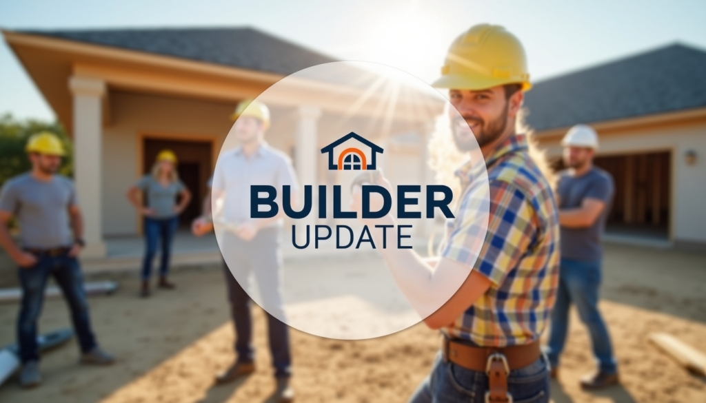 A sign that reads "Builder Update"