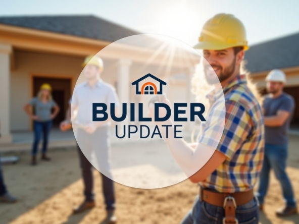 A sign that reads "Builder Update"