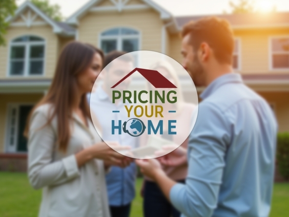 A floating sign named "Pricing Your Home" with soft depth of field